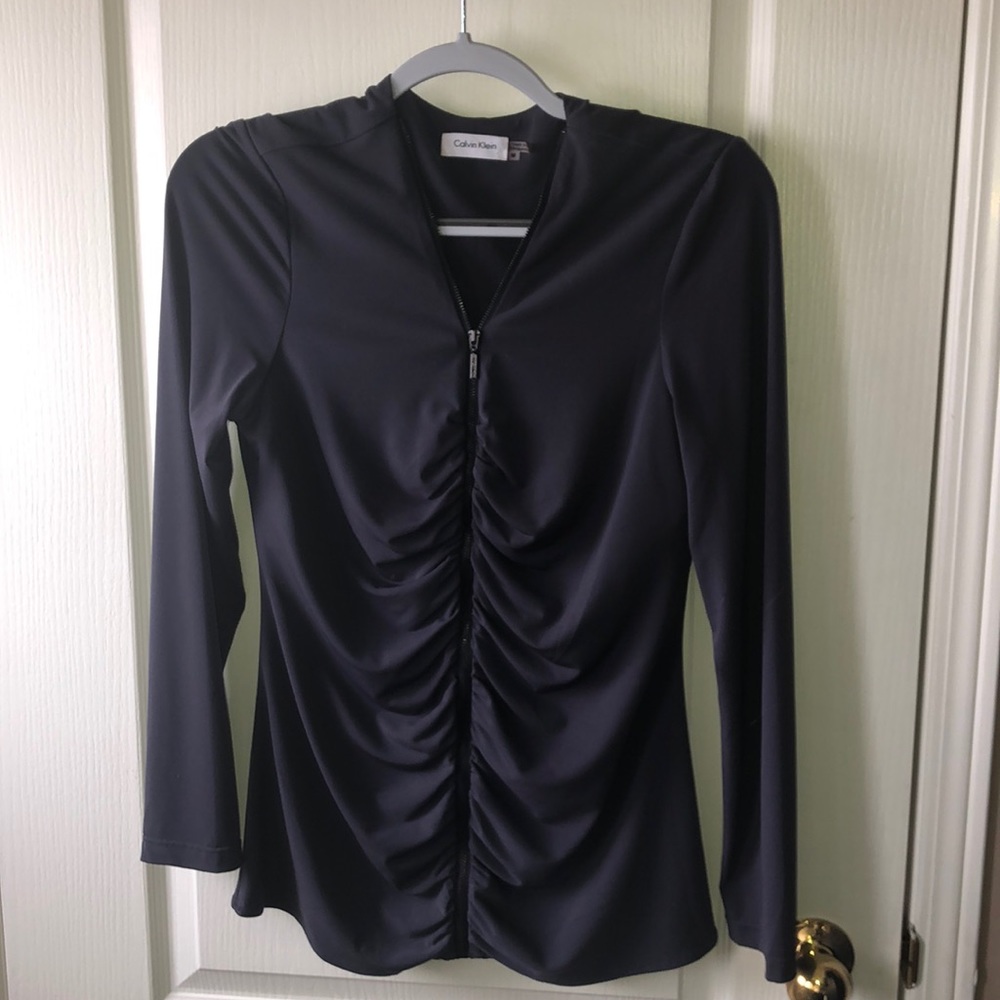 Calvin Klein Zip up jacket/top with ruched front. - Picture 1 of 11